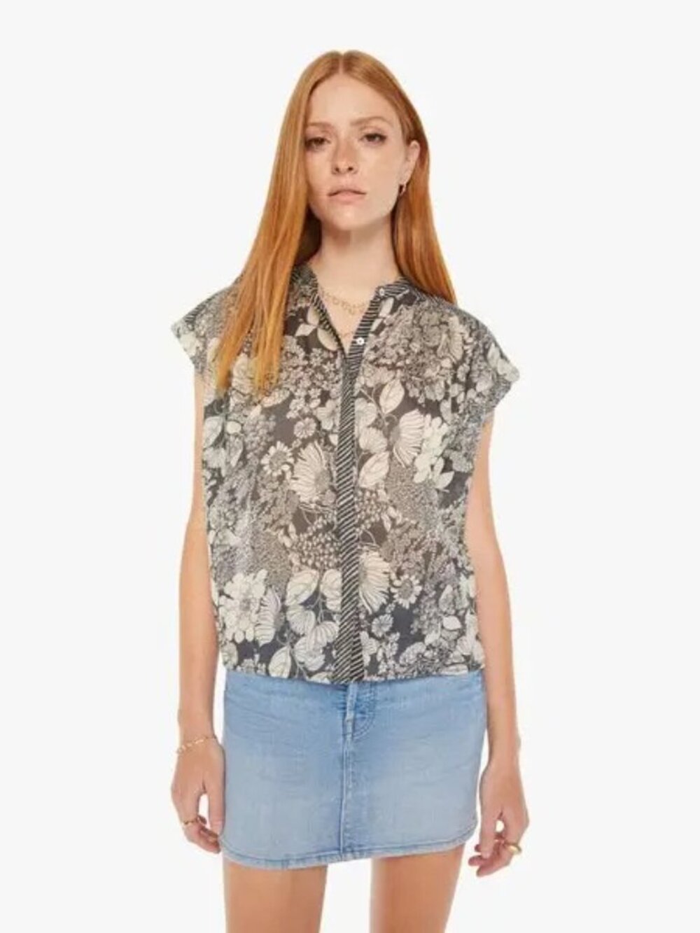 MOTHER The Slow Ride Button Down French Fairy Tale Sweater Large #A2640